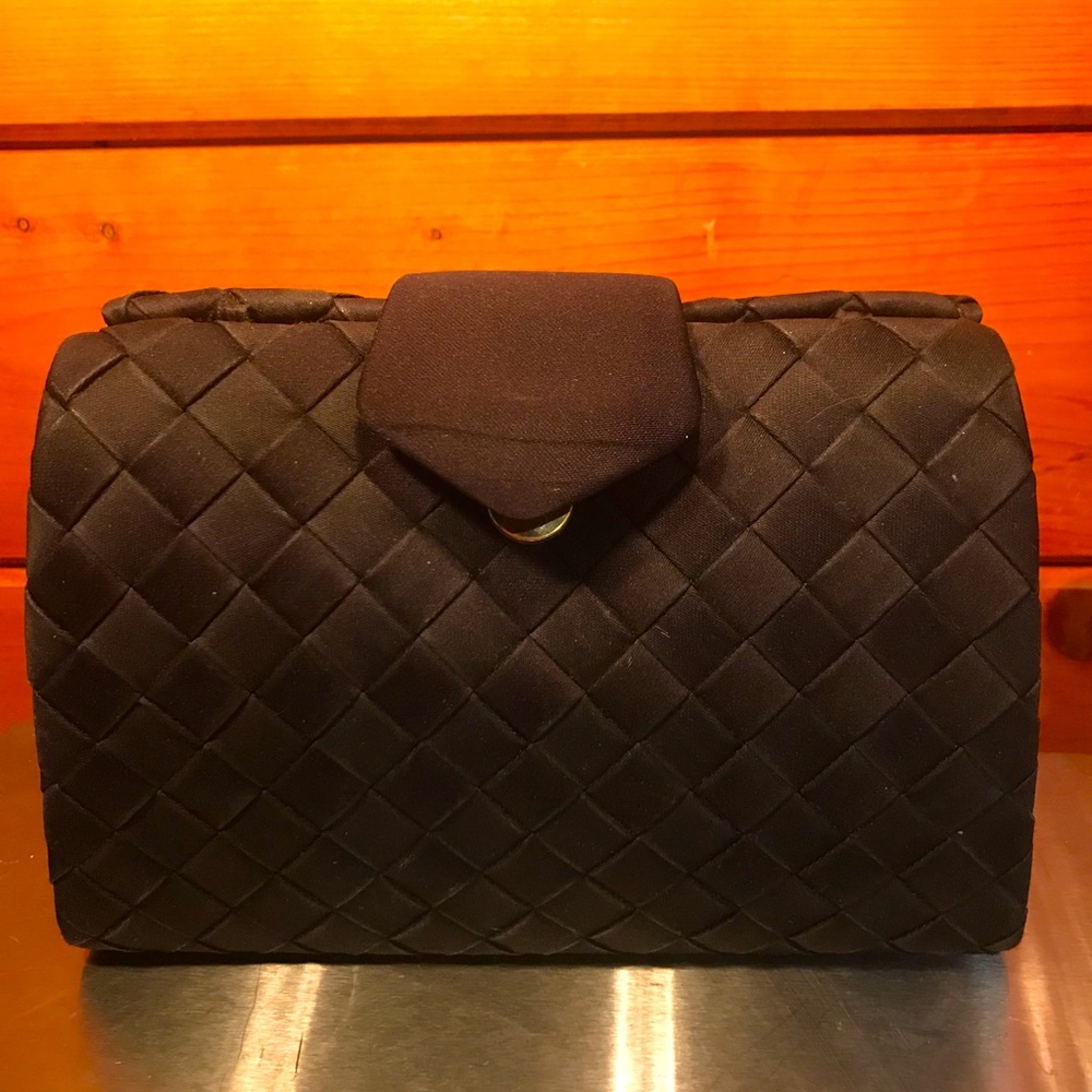 Vintage Vanessa Paris-New York-London Satin Clutch